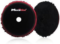 Maxshine 6" Universal Wool Buffing Polishing Pad for Cutting – 100% Natural Wool with Hook & Loop – DA Polisher Compatible – Aggressively Removes Scratches, Swirls & Oxidation