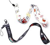 Wangyiqian Phone Lanyard Friends TV Show ID Badge Key Chain Holder Keychain Clip Set of 2 (Black and White)