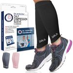 Doctor-Developed Calf Sleeves for Men & Women, Superior Footless Compression Socks for Running & Leg Pain Relief, Calf Support for Torn Muscle, Shin Splints & More (Large, Black, 1 Pair)