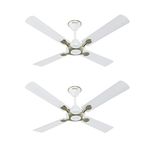 Havells Leganza 4 Blade 1200mm Ceiling Fan (Pearl White Silver, Pack of 2)