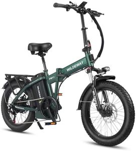 Wildeway 32Ah Electric Bike Long Range 28MPH Folding Electric Bike for Adults Men Women 20" Fat Tire Mountain Foldable Ebike City Urban Commuting Bicycles UL 2849 Certified