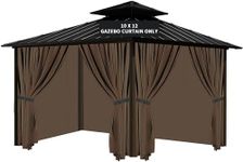 slashome Gazebo Curtains Outdoor Waterproof, 4-Panels Universal Replacement Curtain, Sidewalls with Zipper for Garden, Patio, Yard (Only Curtains) (Brown, 10x12)