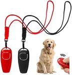 AYNKH 2 Pack Professional Dog Training Set, Combined Whistle and Clicker Ultrasonic Recall Obedience Training with Lanyard for Effective Barking Control Indoor Outdoor Pet Communication Tools