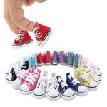 10 Pairs Doll Shoes, 2 Inches Assorted Colors Doll Canvas Shoes Slip Resistant Doll Sneakers for 1/6 BJD Dolls Shoes Accesores