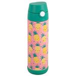 Snug Kids Flask - Stainless Steel Insulated Water Bottle with Straw for Children/Toddlers (Girls/Boys) - Pineapples, 500ml