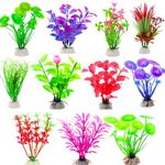 VAYINATO® Artificial Aquarium Plants Fish Tank Decorations Plastic Aquarium Plants (Random Color) (Pack of 10) by Petzlifeworld