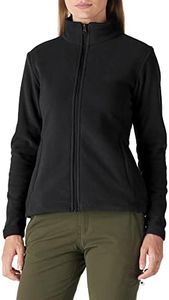 Outdoor Ventures Womens Fleece Jackets Ladies Lightweight Warm Full Zip Coat Soft Outerwear Running Jacket With 4 Large Pockets(Black,S)