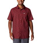 Columbia Men's Super Slack Tide Camp Shirt, Red Spark Deepsea Medley, Medium