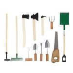 Odoria 1/12 Scale Miniature Garden Tools and Axe Dollhouse Accessories