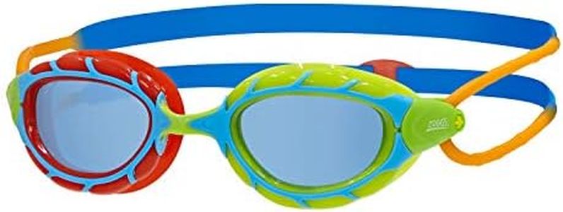 Zoggs Kinder Schwimmbrille Predator, Schwimmbrille, Rot/Grün/Blau/Orange/Tönung, 6-14 Jahre