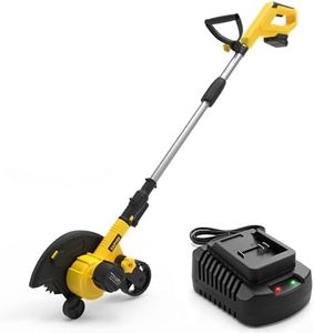 GarveeTech 20V Cordless Lawn Edger, 9-Inch Blade, 4.0Ah Battery Powered Edger Lawn Tool with Dual Wheels, 3 Depth Settings, LawnTrencher for Yard, Garden, Patio, Driveway, Lawn and Sidewalk