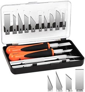 18pc Precision Utility Craft Knife Set - Premium Hobby Knife Cutting Tool with Sharp Blades for Architectural Models, Carving Pumpkins/Stencils, Paper/Leather/vinyl Crafts, Miniatures by Bovulo