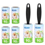 Lint Roller Pet Hair Removal 540 Sheets Extra Sticky Cleaner Remover for Clothes Car Seat Sofa Pack of 6 Refills
