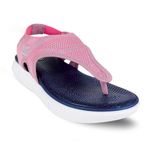 KazarMax FlexiKnit Women Pink Purple Sporty Thong Sandals- 3 UK