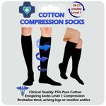 Kensington Compression Socks for Women & Men Cotton Compression Stockings Clinically Proven, Medical Running Socks for Calf & Ankle Support Sports, Maternity Pregnancy, Nurses, Flight Travel Size 3-6