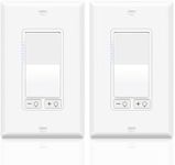 Double Dimmer Light Switch,Greencycle 2PK 3 Way Dimmer Switch for Dimmable 150W LED CFL Light,600W Halogen and Incandescent,15A 120V,Neutral Wire Not Required,Residential/Commercial,ETL Listed