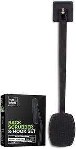 The Man Silicone Back Scrubber for Men - Exfoliating Back Scrubber Brush for Shower with Longer Handle - Body Scrubber Brush - Shower Accessory with Hook (1 Set)