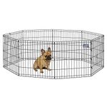 Midwest Foldable Metal Exercise Pen / Pet Playpen, Black 24"W x 24"H