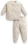 monica + andy Baby Organic Waffle Sporty Sweatsuit Fall Flowers, 2T