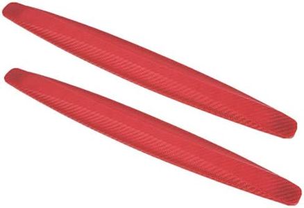 Youngine Universal Car Front Corner Corner Bumper Guard Protector Fibra de carbono Anti-colisión Strip Sticker Anti-rub Edge Borde (Rojo)