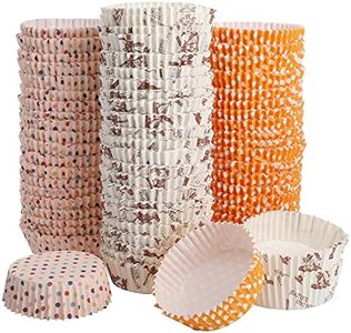 YOUEON 600 Pcs 3.5 In Jumbo Cupcake Liners Greaseproof, 6 Oz Large Paper Baking Cups Non-Stick, Jumbo Muffin Liners for Muffins, Cupcakes, Brownie, Quiche, Mini Snacks, Recyclable, 3 Pattern