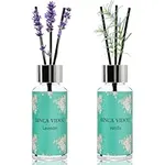 Binca Vidou Reed Diffuser Set of 2, Lavender Vanilla Oil Reed Diffusers for Bedroom Living Room Office Aromatherapy Oil Reed Diffuser 1.18oz x 2