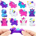 12P Mini Unicorn Mochi Squishy Toys,Mochi Squishy Toys for Party Bags,Small Kawaii Soft Fidget Toy Party Bag Fillers for Kids Girls Unicorn Party Favors Birthday Gifts,Christmas Surprise Filler Gift