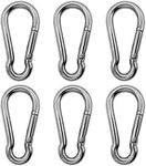 Outmate Premium 316 Stainless Steel Carabiner Set of Various Size 2"-3" Marine Grade Heavy Duty Rust Free in Seawater for Gym Garage Keychain Etc(316,M6,Pack of 6)