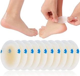 10 Pcs Gel Heel Blister Patch, Adhesive Waterproof Hydrocolloid Heel Protector, Blister Prevention Cushioned Bandage, for Foot Toe Heel Blister Recovery and Prevention Guard Skin Rubbing (37 x 55 mm)