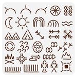 FINGERINSPIRE Native American Symbols Painting Stencil 30x30cm Reusable Tribal Symbols Stencil Tribal Theme Template for Painting on Wood, Floor, Wall, Tile, Canvas, Fabric and Furniture