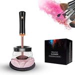 Makeup Brush Cleaner and Dryer, Electric Makeup Brush Cleaner Machine Automatic Spinner with Clean Bottle, Quiet Cosmetic Brush Fast Dryer Gift Kit for Girl, Women (Black)