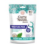 GuruNanda Fresh Floss Dental Picks - Non- Shred Thread with Angled Pick for Effective Plaque Removal - Dentist Recommened - Travel Friendly for Adults & Kids - 60 Pack