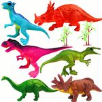 Mallexo Realistic Dragons Dinosaur Animal Toys for Kids 3+ Years | 6PCs Big Size Jurassic Park Dino Animals Figure Set | Birthday Gifts Safari Jungle Animals Dino Egg Toy Action Figurine (Dino 6)