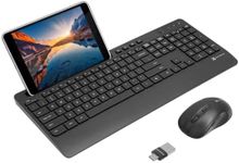 X9 Wireless USB-C Keyboard and Mouse Combo - Dual USB Port Compatibility (USB C + A) - Versatile Mouse Keyboard Combo Wireless w/ 8" Phone Stand and 113 Keys - Type C Wireless Keyboard and Mouse Set