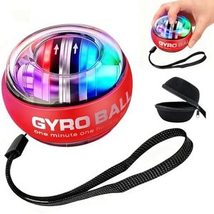 2026 New Wrist Ball Exerciser, Torque-Ball Hand Exerciser, Hand Strengthening Devices, Forearm Exerciser Gyro Ball for Fingers, Muscles, Auto-Start Colorful Lighting, with Portable Case (red2)
