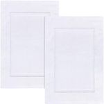 Utopia Towels Cotton Banded Bath Mats, [Not a Bathroom Rug], 53 x 86 CM, 100% Ring Spun Cotton - Highly Absorbent and Machine Washable Shower Bathroom Foot Towel (Pack of 2, White)