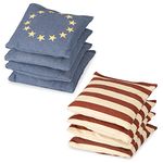 Barcaloo Weather Resistant Regulation Size & Weight Cornhole Bean Bags Set of 8 - Duck Cloth - Great for Corn Hole, Bean Bag Toss Game and More - Includes Cornhole Bag Carrying Case