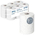 Kleenex Ultra Slimroll Rolled Paper Towels 6781 - Rolled 2 Ply Hand Towels - 6 x 100m White Paper Towel Rolls