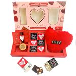 Expelite Valentines Birthday Anniversary I Love you |Chocolates | Heart Pillow | greeting card | Keychain ring | Special | unique | romantic | Gifts Hamper Combo Pack, 450 grams