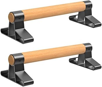 SELEWARE Wood Push up Bars Parallettes Bars Anti-Slip Handstand Bars for Calisthenics, Fitness, Floor Workouts Solid Wood with Sturdy Metal Bracket, Support 500 lbs 16 * 6.5 * 4 inch