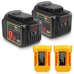 QUPERR 2PACK DCB184 18V 9.0Ah XR Lithium Battery Compatible with_Dewal_t Tools, Replacement for DCB182 DCB200 DCB180 DCB181 DCB201, with XJ Connector for_Dewal_t Battery