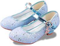 ALPHELIGANCE Girls Flats Sparkle Party Mary Jane Princess Dress Shoes Blue Size: 12 Little Kid