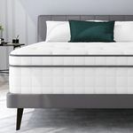 King Size Mattress, 5FT Innerspring Hybrid Mattress, 10.6 Inch King Size Mattress with Breathable Foam and Pocket Spring for Cool Comfort Sleep, Medium Plush Feel King Size Mattress (150x200x27cm)