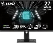 MSI G274QPX 27 Inch WQHD Gaming Monitor - 2560 x 1440 Rapid IPS Panel, 240 Hz / 1ms GtG, 98% DCI-P3 Colour Gamut, HDR 400, Type-C PD 65W, G-SYNC Compatible - DP 1.4a, HDMI 2.0b CEC