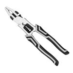 RVKA Multifunction Lineman Plier Wire Stripping Tool, Wire Cutter with Gripping, Wrench, Cutter, Crimping & Wire Stripper Function | 6-in-1 Combination Wire-Plier | Black