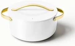 Caraway Nonstick Ceramic Dutch Oven Pot with Lid (6.5 qt, 10.5") - Non Toxic, PTFE & PFOA Free - Oven Safe & Compatible with All Stovetops (Gas, Electric & Induction) - White