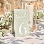 Ginger Ray Sage Green Wedding Card Table Numbers 1-12