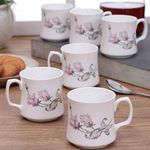 Clay Craft Bone China Multicolor Tea/Coffee Cup/Mugs (Set of 6 Cups) with Premium Design, Tea Cup Set of 6, Microwave & Dishwasher Safe, Coffee Mug for Office, Cups Set of 6, Ideal for Gifting