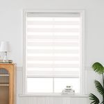 QiBoYuYe Day Night Blind Zebra Roller Blinds Blackout Window Curtain For Bedroom Door Windows Aluminium Cassette Translucent Vision Curtains (White 115Wx150H cm)