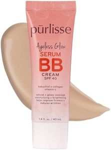 pūrlisse Ageless Glow Serum BB Cream SPF 40 - Glowy Tinted Moisturizer with SPF - Korean Skin Care Formula with Vitamin C & Bakuchiol to Firm, Brighten & Even Skin - Light (1.4 oz)